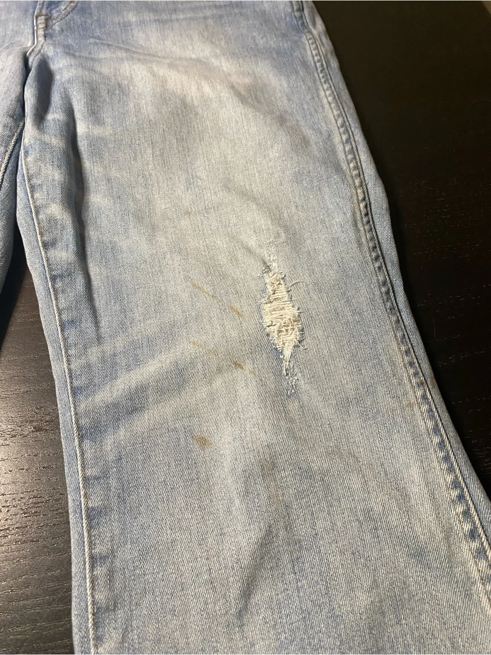 J. Crew Light Blue Distressed Jeans with Frayed Hem